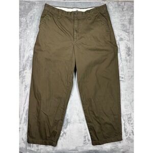Uniqlo U Mens Wide Fit Chino Pants 40 Olive Brown Cotton 475564 Lemaire Tapered